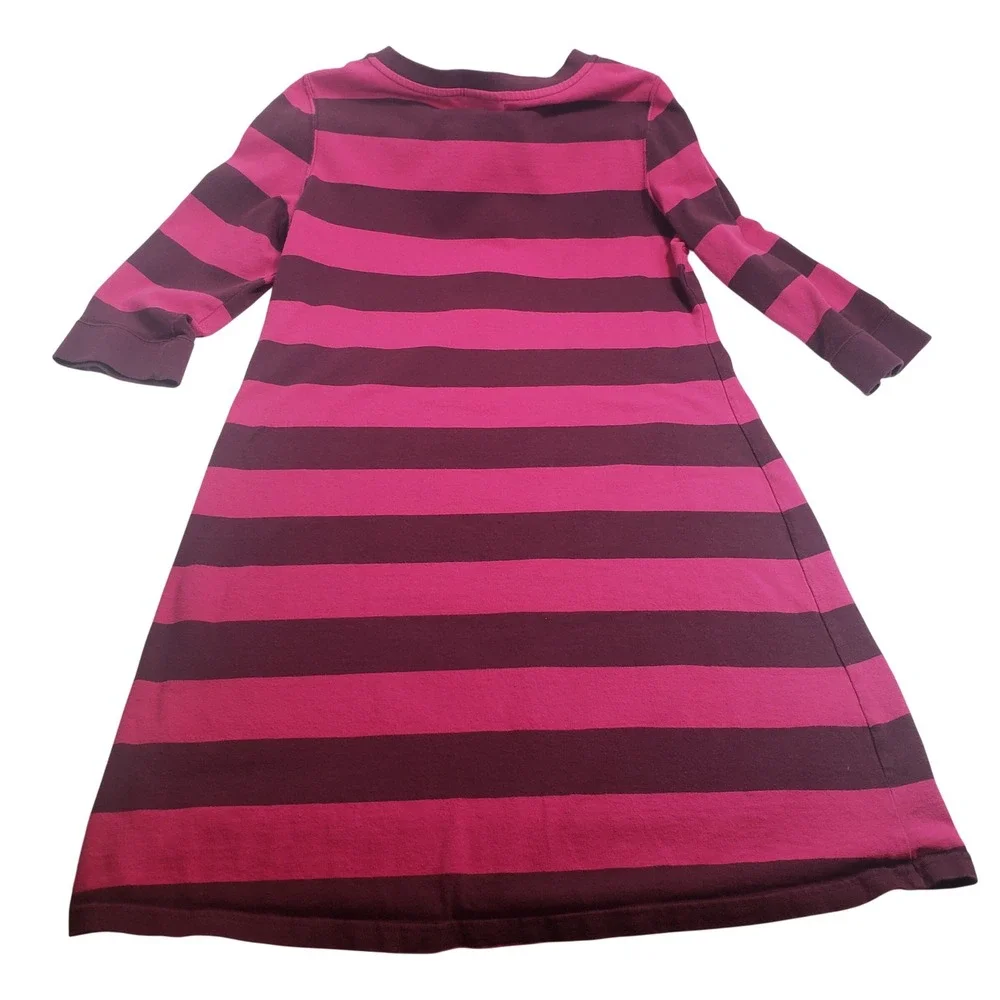 Patagonia Womens Striped Henley Dress L Pink Purple 3/4 Sleeve Organic Cotton - Picture 6 of 8